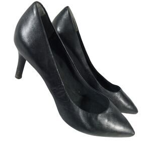 ROCKPORT! BLACK GENUINE LEATHER ULTRA PADDED INNER, CLASSIC PUMPS HEELS! SZ 9.5M